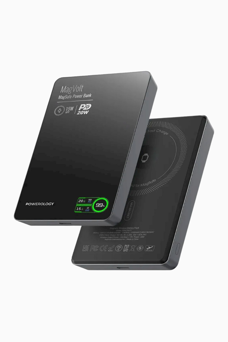 MagVolt 10000mAh Manyetik Kablosuz Powerbank Siyah