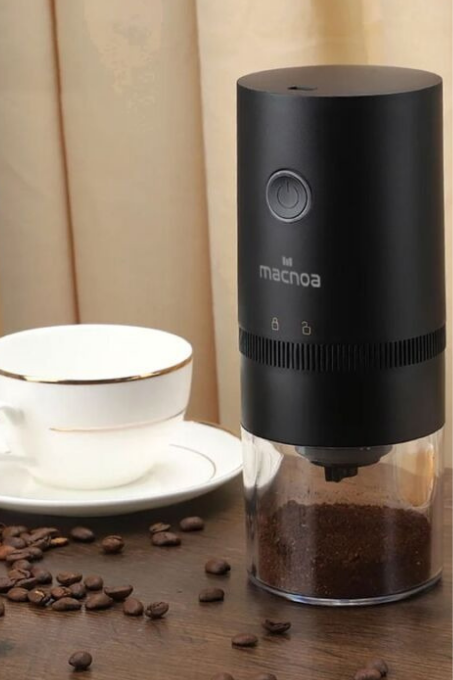 Portable Coffee Grinder Siyah, Taşınabilir Titanyum Burr Kahve Öğütücü