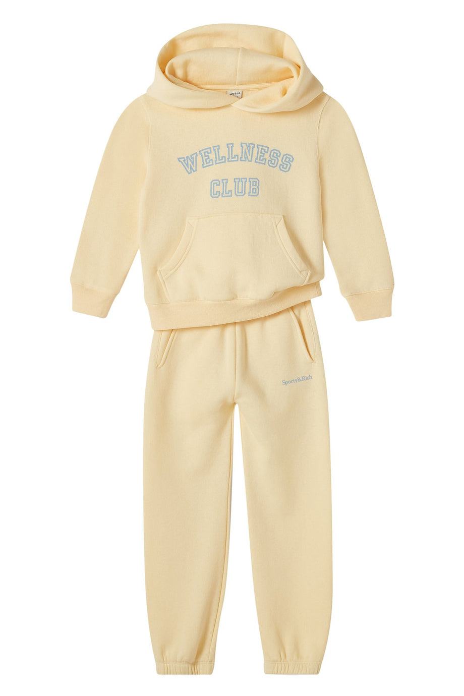 Çocuklar İçin Wellness Club Kapşonlu Sweatshirt - Badem/Mavi