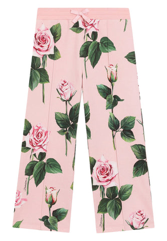 Çocuk Gül Desenli Polar Eşofman Altı