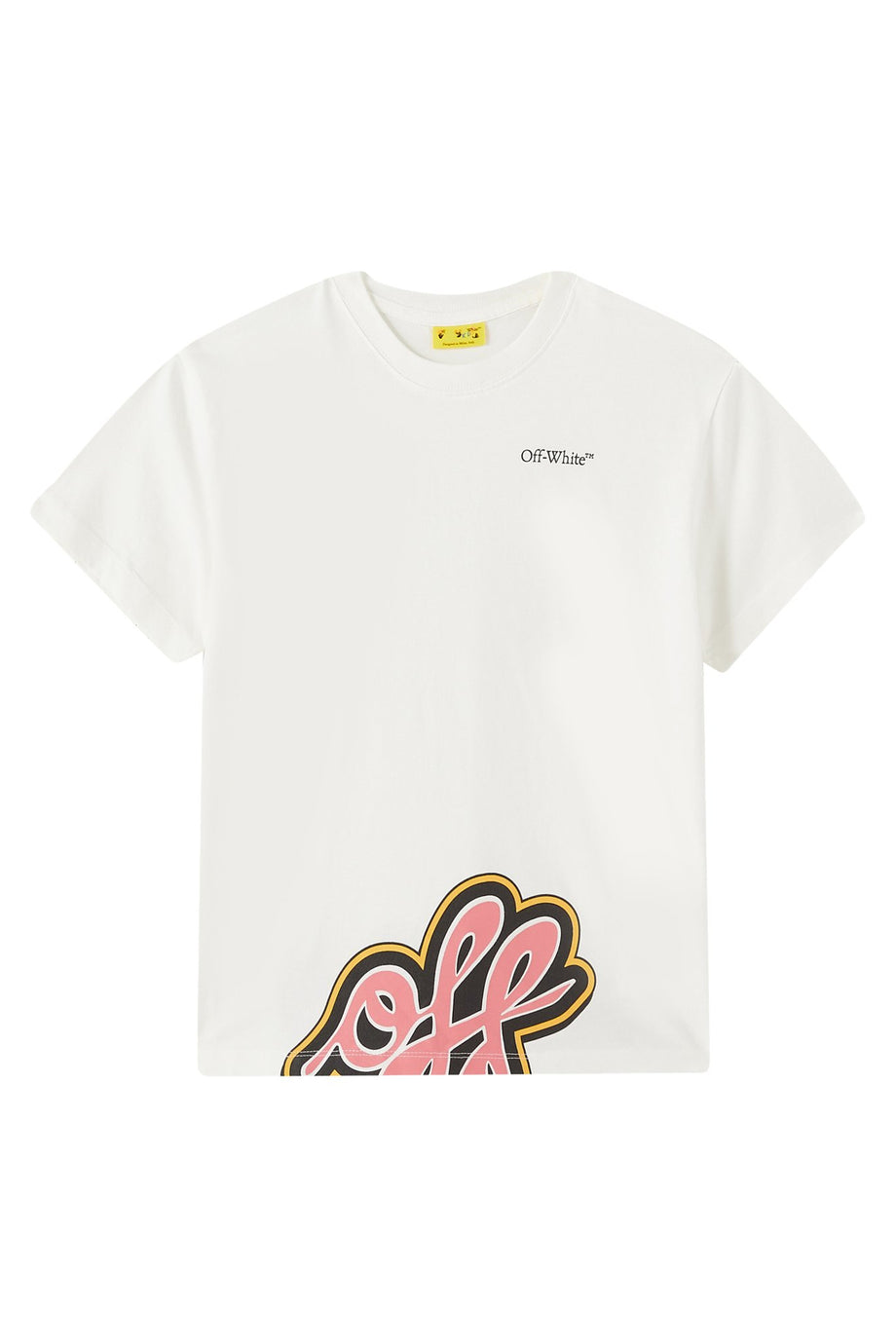 Çocuklar için Grafiti Desenli Pamuklu Tişört - Off-White
