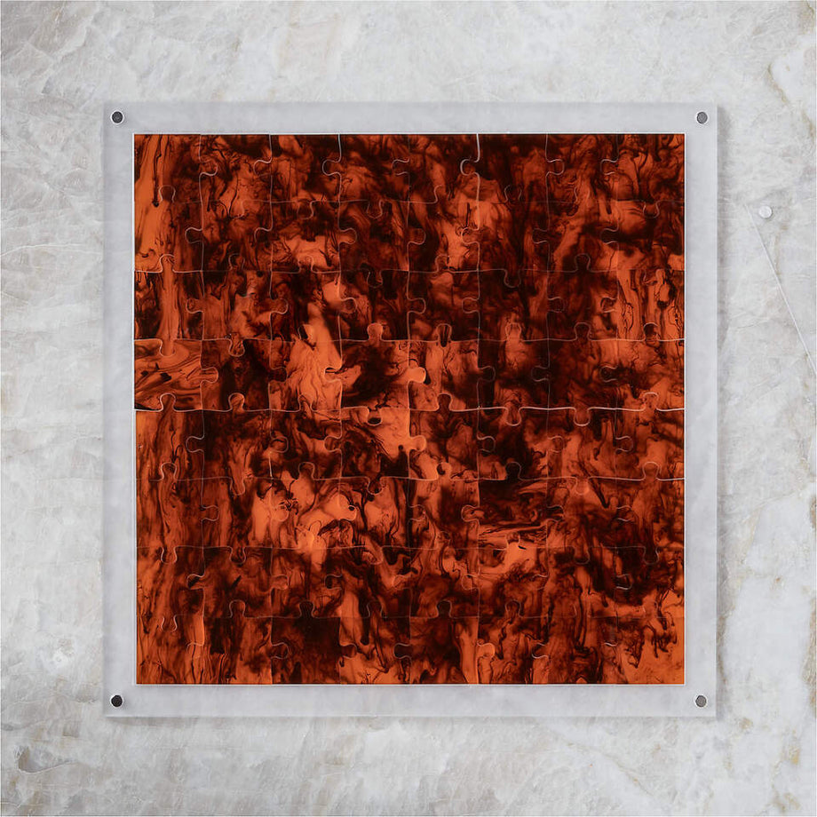 Kahverengi Girdap Akrilik Bulmaca, Şeffaf Akrilikle Modern Bir Dokunuş