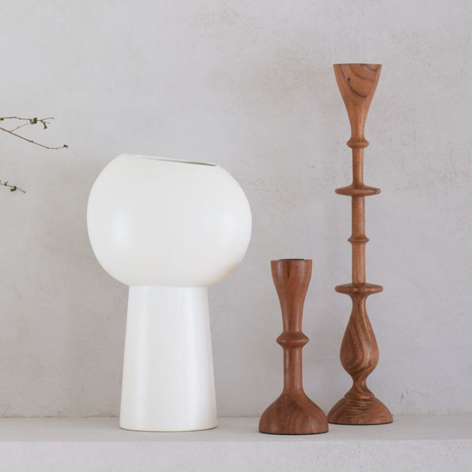 Vantaa Doğal Konik Mumluklar, 3'lü Set, Mango Ağacı ve Demir