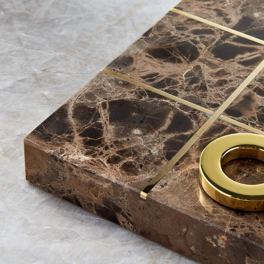 Indah Kahverengi Mermer Tic Tac Toe