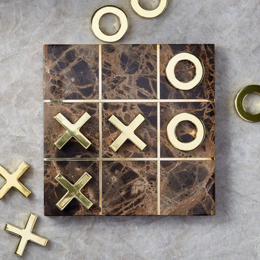 Indah Kahverengi Mermer Tic Tac Toe