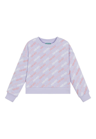 Çocuklar için Kenzo Tüm Üzerinde Logo Sweatshirt - Canlı Renk