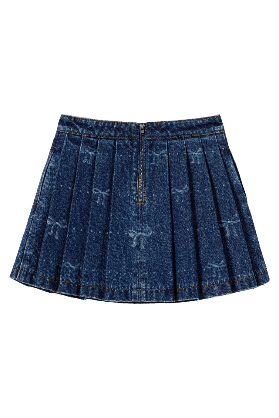 Çocuklar için Denim Fiyonk Desenli Etek