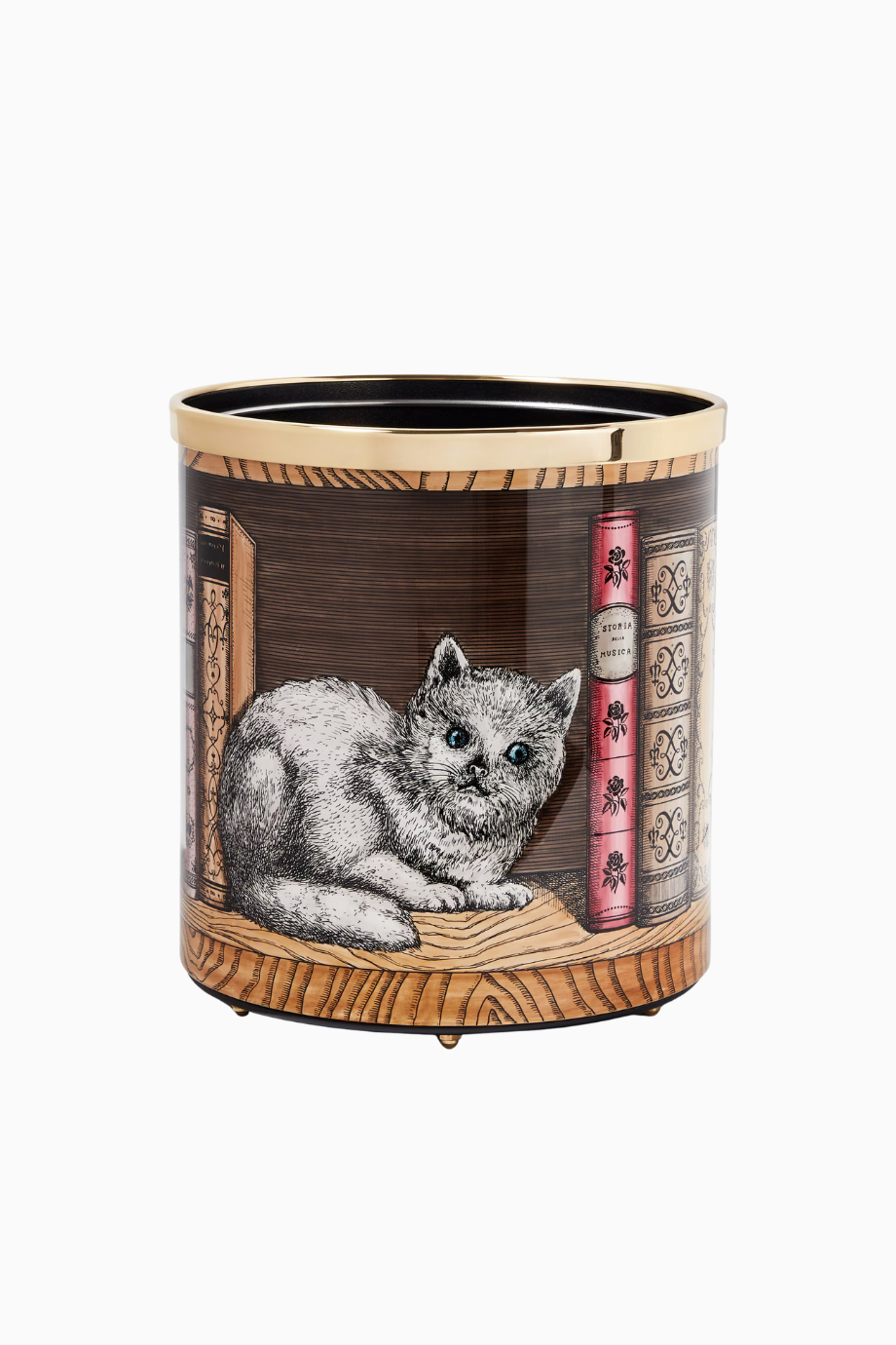 Gatto Con Libri İtalyan Tasarımı Dekoratif Kutu