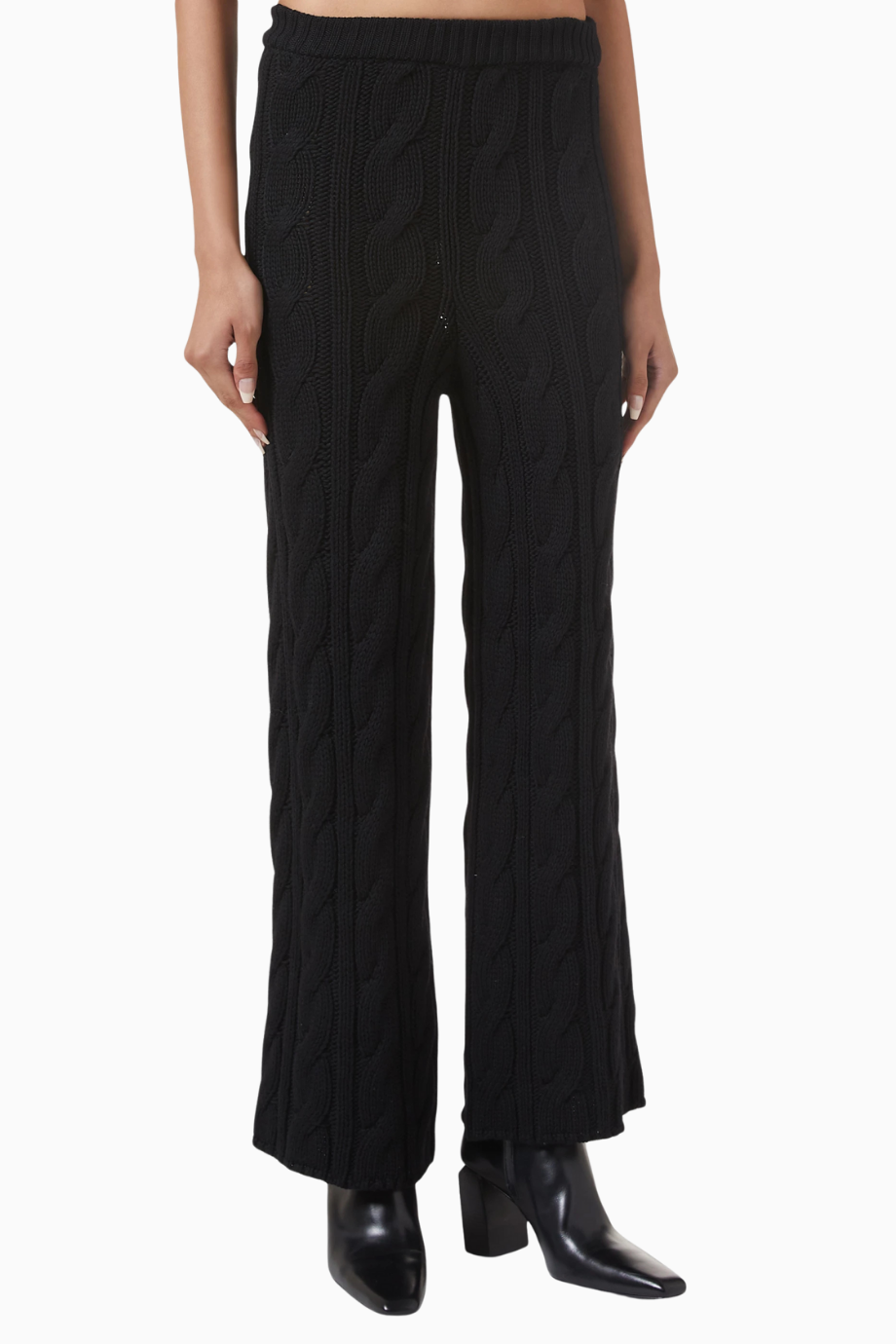 Large Pants, Lüks Yün Triko Geniş Paçalı Modern ve Zamansız Şık Pantolon