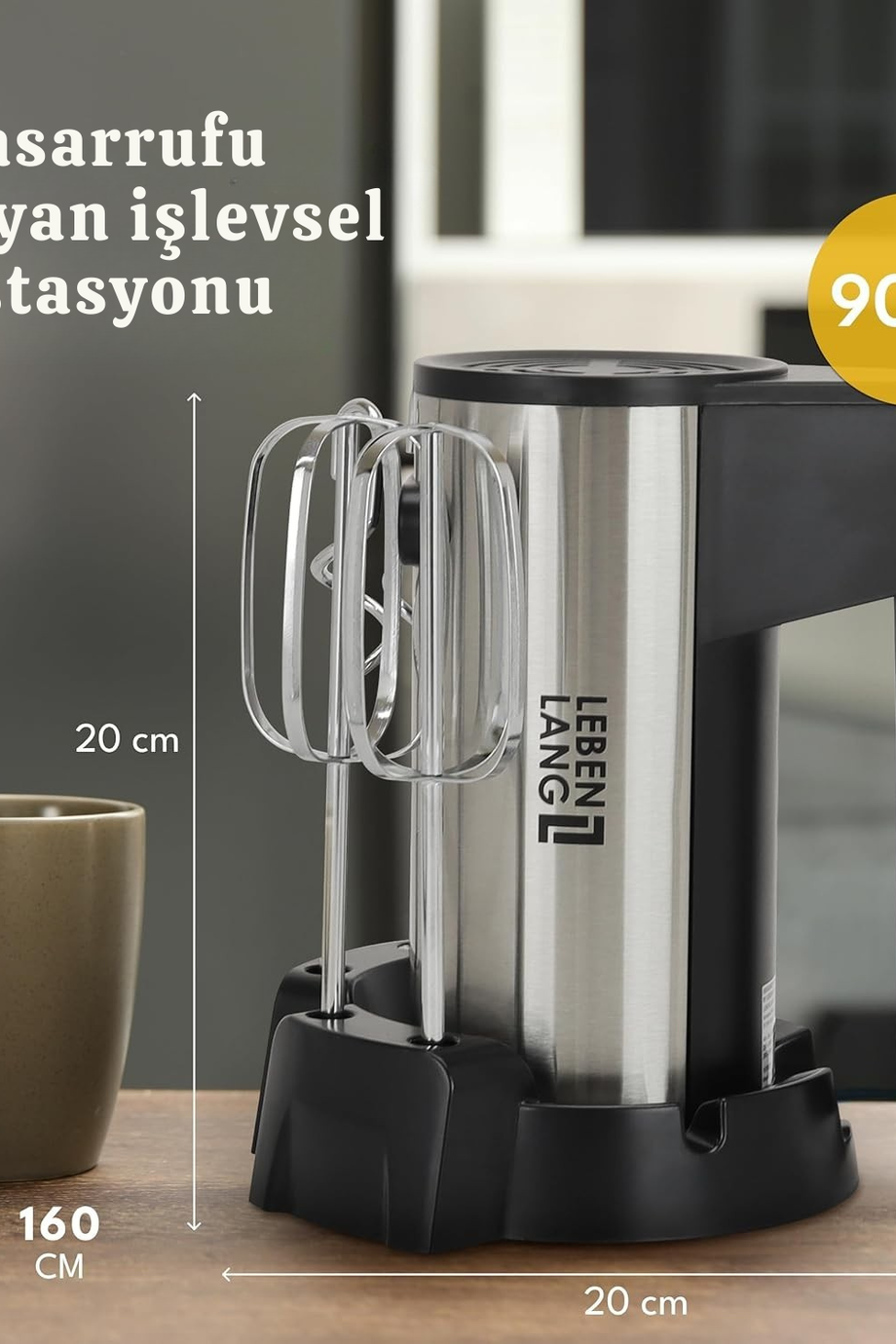 400W El Mikseri, 5 Hız Seviyesi, Turbo Modu, Stand Tutucu ve Paslanmaz Çelik Aksamlı