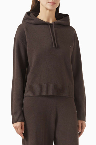 Merino Yünlü Triko Kapüşonlu Kadın Sweatshirt