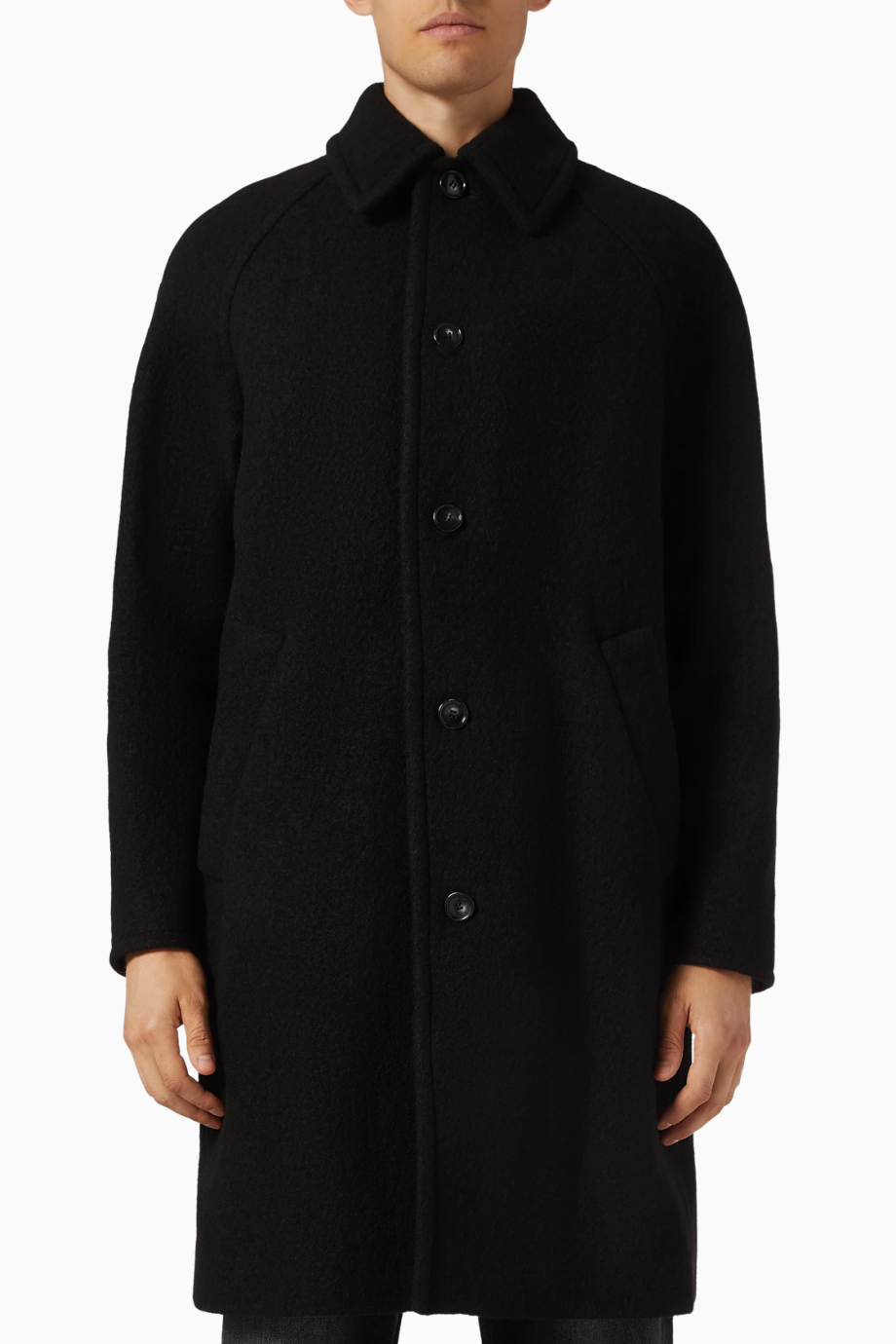 Gaston Siyah Keçe Yün Erkek Kaban