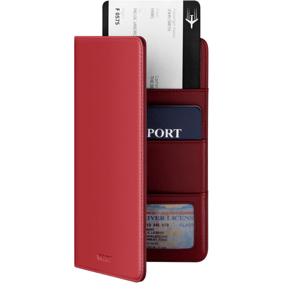 Pasaport Tutucu Seyahat Cüzdanı, RFID Korumalı Deri Belge Düzenleyici