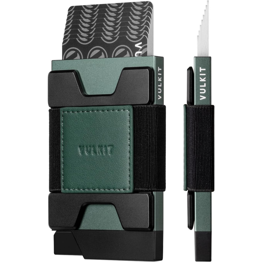 Minimalist İnce Açılır Kredi Kartı Tutucu, 12 Kart Kapasiteli RFID Engelleyici Alüminyum Cüzdan