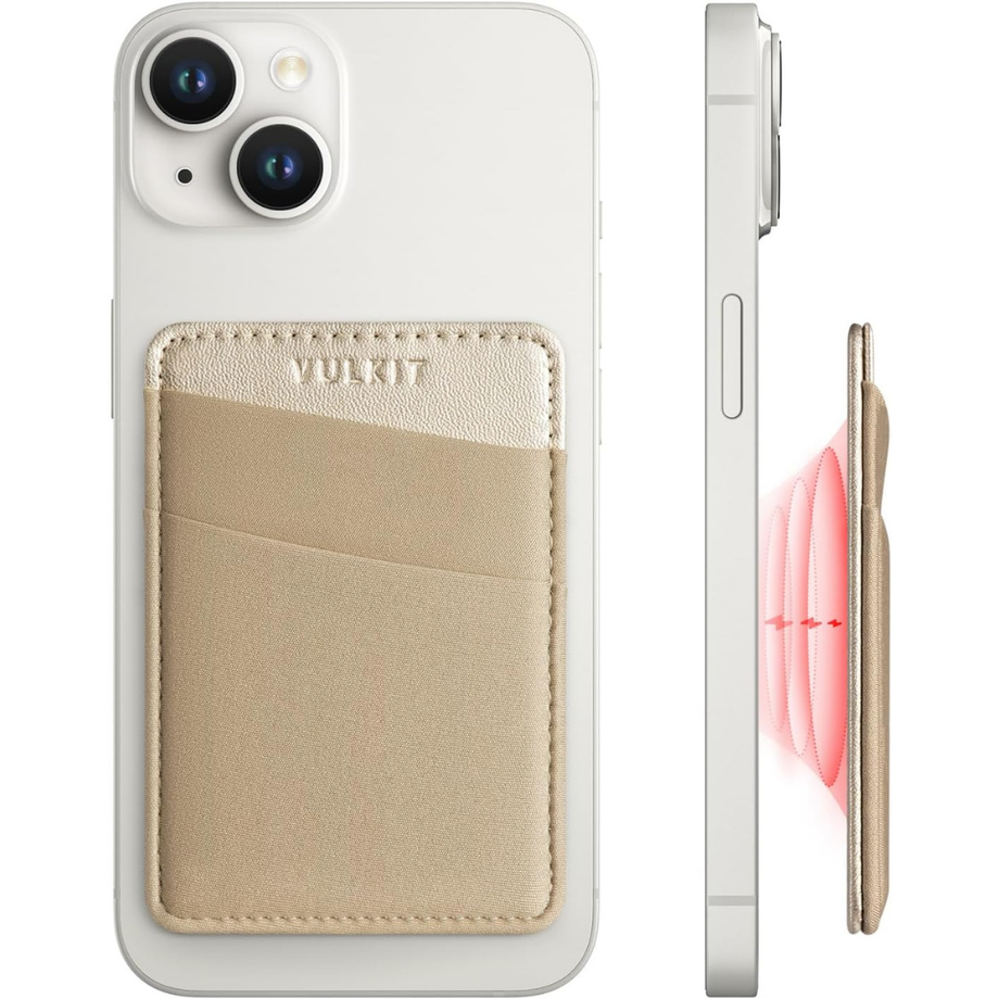 MagSafe Cüzdan, iPhone 15/14/13/12 Uyumlu, Lycra Deri RFID Kartlık,