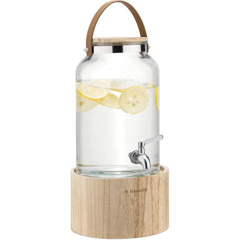 5,6 Litre İçecek Sebili, Paslanmaz Çelik Musluk, Ahşap Stand, Soğuk İçecekler İçin