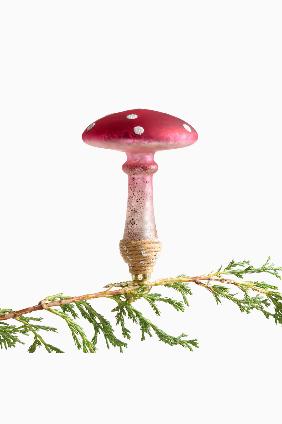 Glass Mushroom Christmas Ornament Kırmızı El Boyama Mantar Süsü