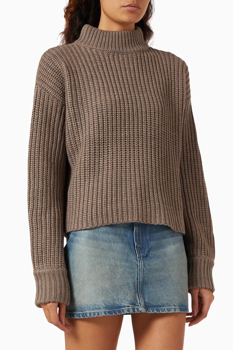 Oversize Mockneck Triko, Modern Rahat-Şık Kadın Kazak