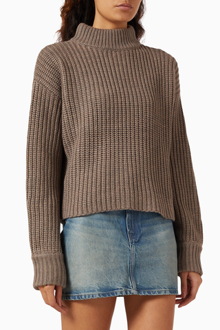 Oversize Mockneck Triko, Modern Rahat-Şık Kadın Kazak