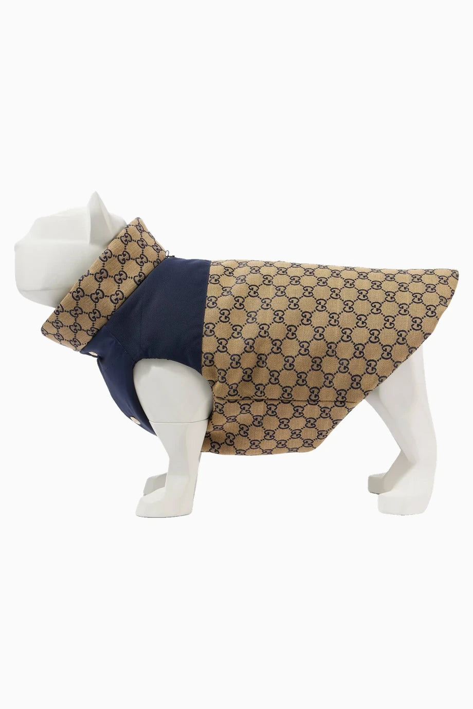 GG Çift Taraflı Köpek Montu Bej/Mavi