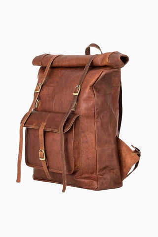 Leeds Unisex Vintage Deri 17 İnç Laptop Sırt Çantası