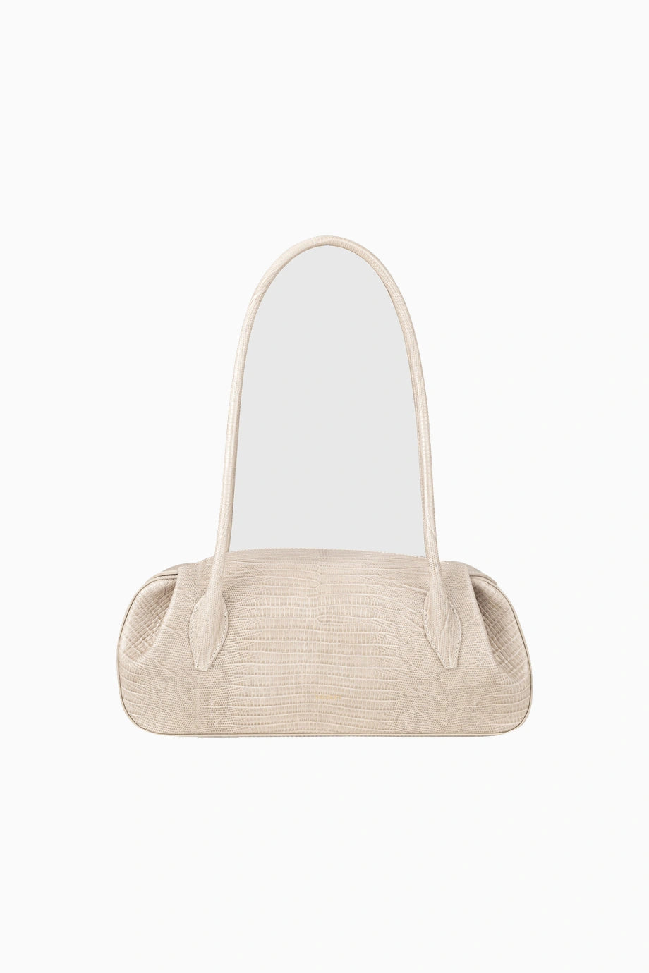 Oyster Shoulder Embossed Lizard %100 Deri El İşçiliği Lüks Omuz Çantası