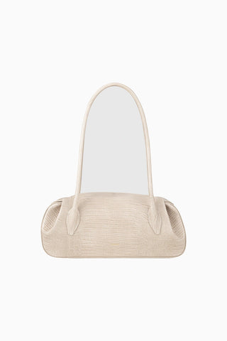 Oyster Shoulder Embossed Lizard %100 Deri El İşçiliği Lüks Omuz Çantası