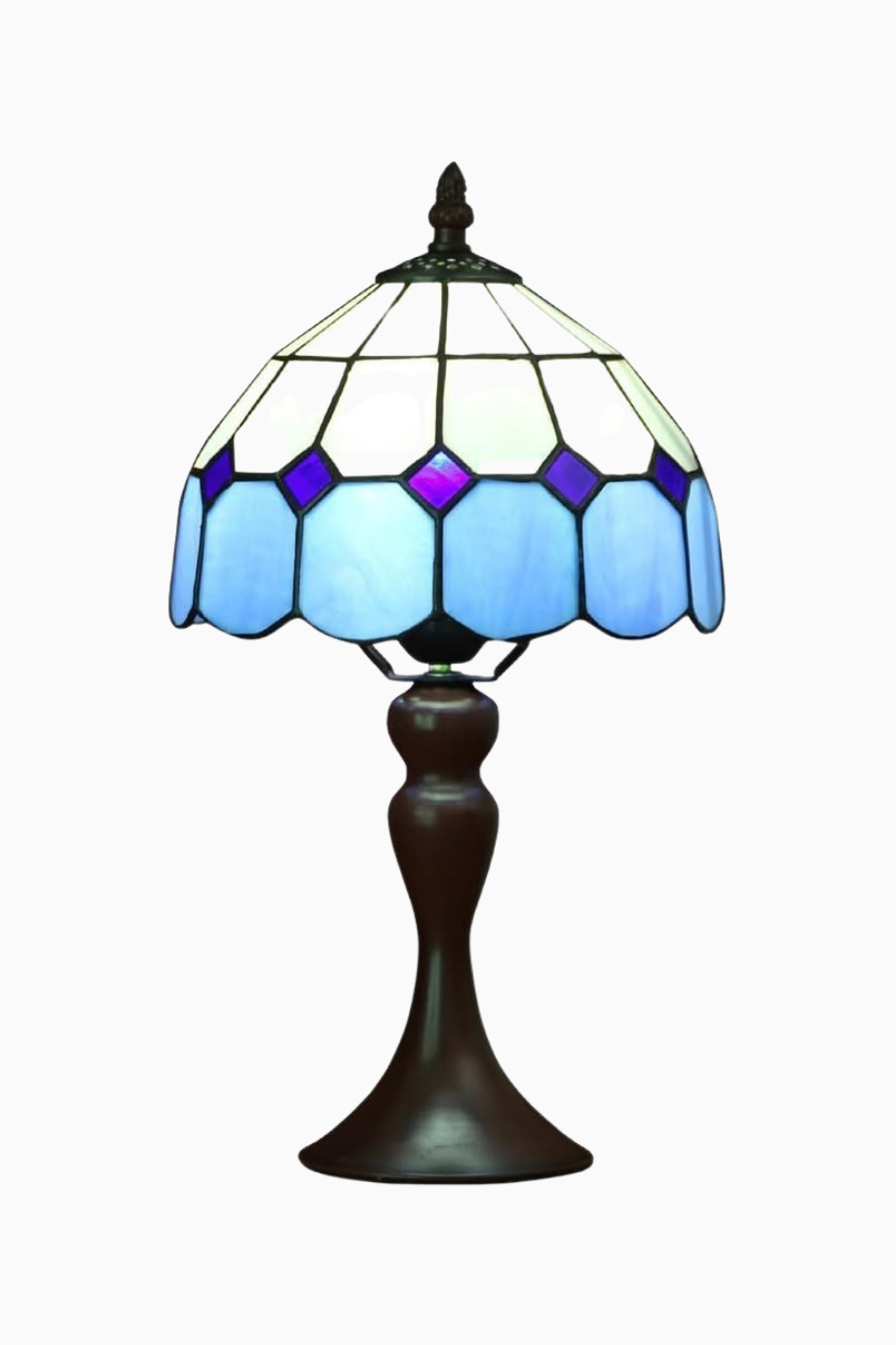 El Yapımı Mediterranean Tiffany Style Masa Lambası 15 İnç