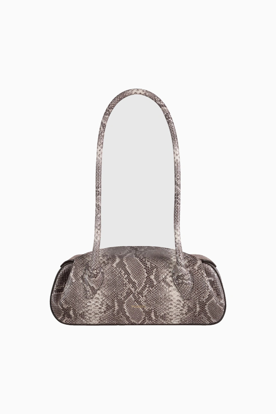 Oyster Mini Shoulder Ash Snake %100 Deri, El İşçiliği Lüks İtalyan Tasarım Omuz Çantası
