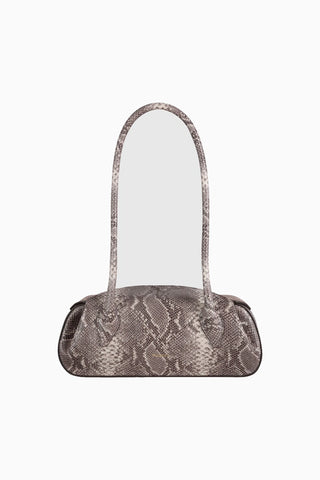 Oyster Mini Shoulder Ash Snake %100 Deri, El İşçiliği Lüks İtalyan Tasarım Omuz Çantası