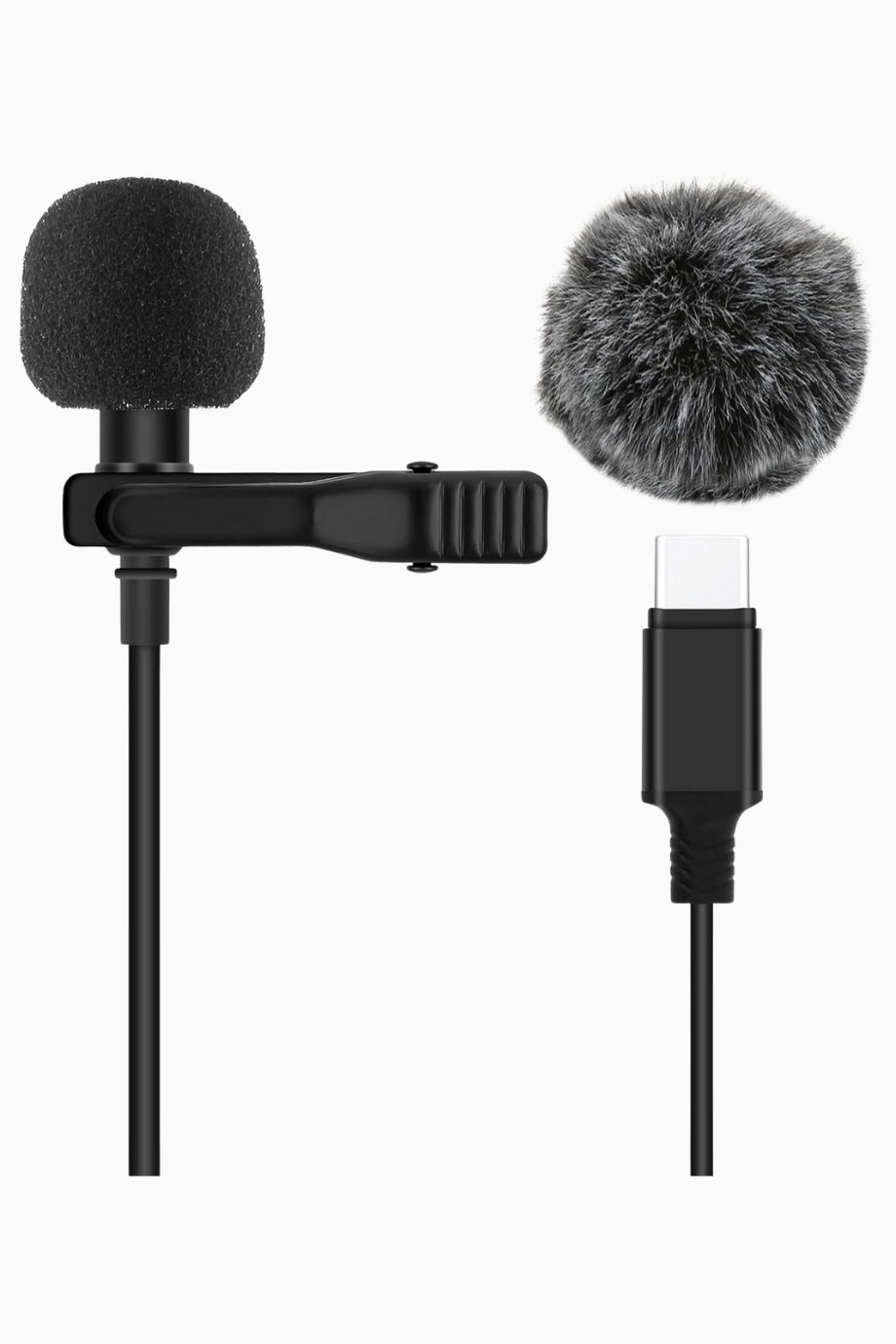Type-C Lavalier Yaka Mikrofonu 2 m Omnidirectional Siyah