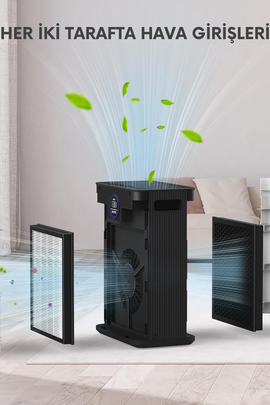 HEPA 14 Hava Temizleyici, 300 m³/h CADR, 120 ㎡ Alan, Sessiz 22 dB, Yıkanabilir Filtre, Otomatik Mod