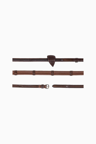 New English 13 mm Örgü Detaylı Kauçuk At Dizgini