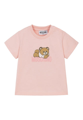 Bebek Peluş Ayı Tişört - Açık/Pastel Pembe