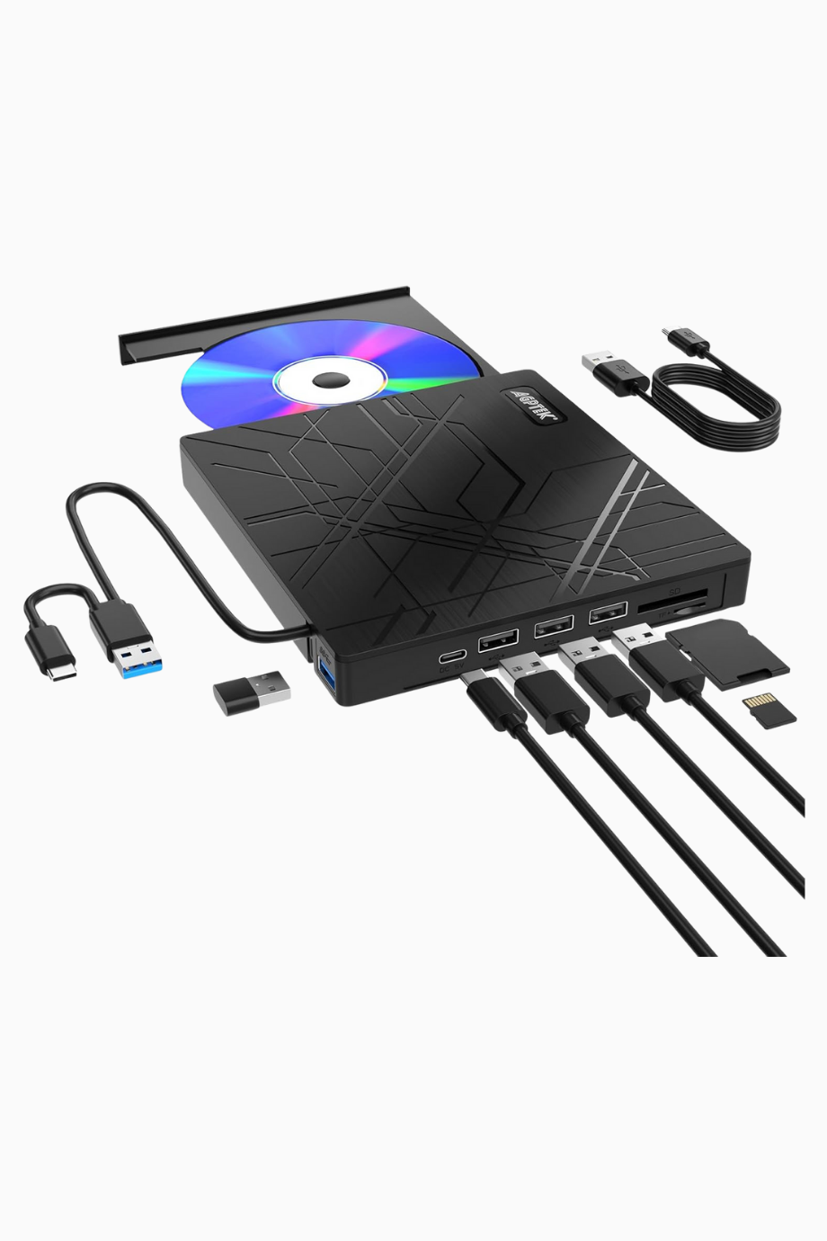 8 in 1 Harici CD DVD Yazıcı USB 3.0 Type-C Optik Sürücü