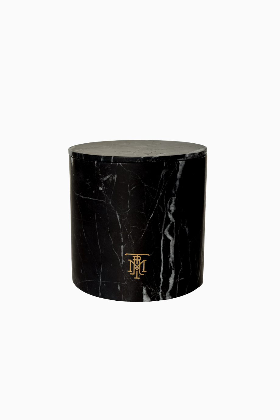 Nero Marquina Marble Candle Holder El Yapımı Lüks Mumluk