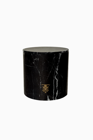 Nero Marquina Marble Candle Holder El Yapımı Lüks Mumluk