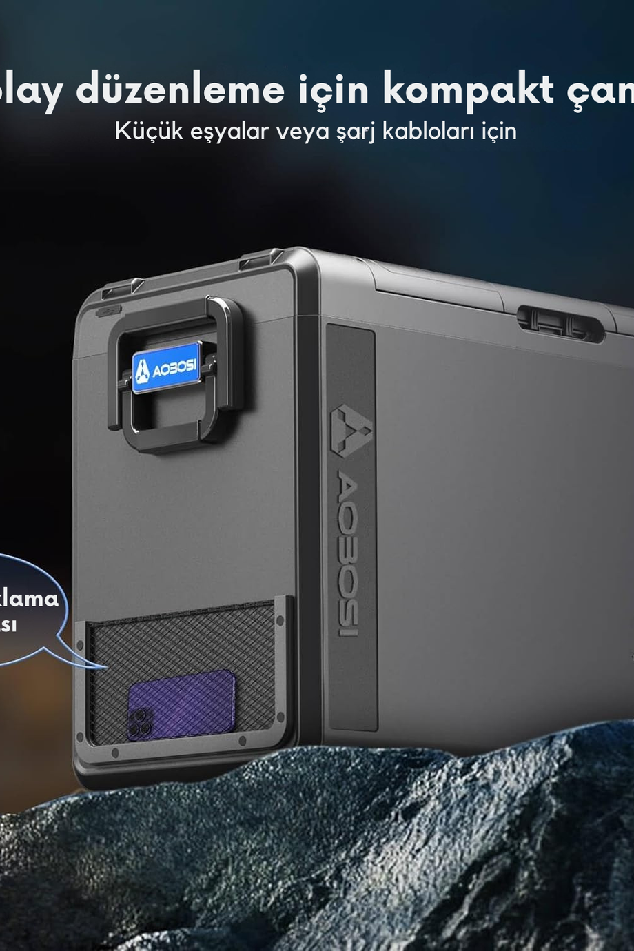 Kompresörlü Soğutma Kutusu 58L, Çift Bölmeli, USB ve LED’li