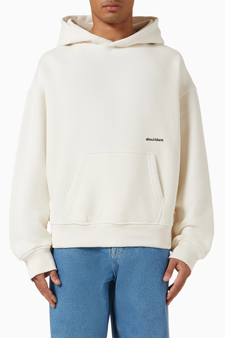 Off White Heavyweight Cotton Box Hoodie Erkek Sweatshirt
