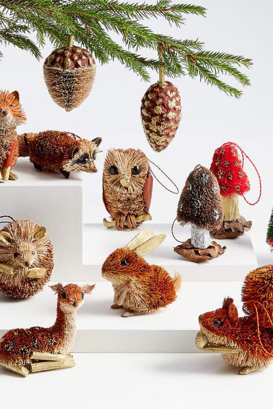 Woodland Buri Christmas Ornaments Set 12 El Yapımı Orman Süsleri