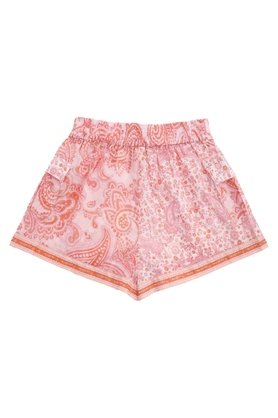 Şık ve Rahat Kız Çocuk Ottie Cep Şort - Pembe Paisley