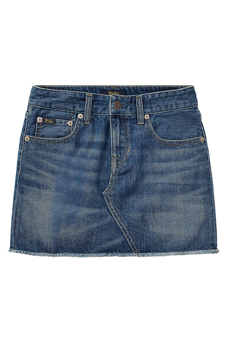 Çocuklar için Yıpranmış Denim Etek