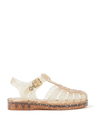 Kız Çocuk Parlak Sandalet - Bej