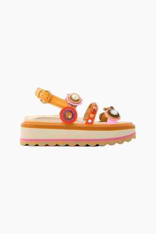 Octavia Slingback Platform %100 Deri Modern, Kadın Topuklu Sandalet