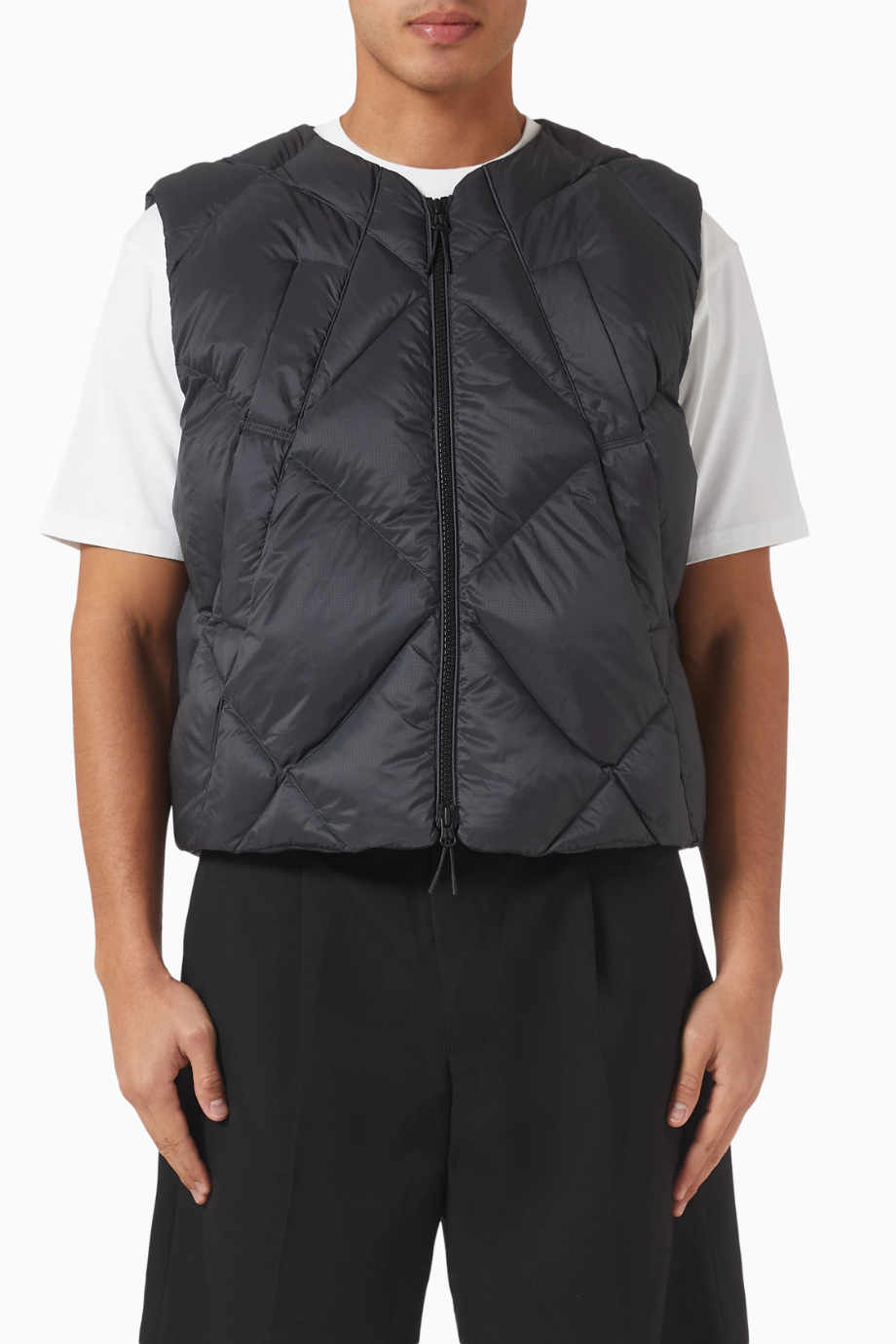 Diamond-Quilted Down Gilet Erkek Yelek