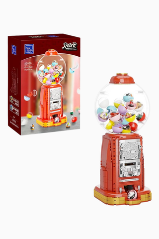 Retro Çiklet Makinesi Yapım Seti Kırmızı Metal Koleksiyon Modeli