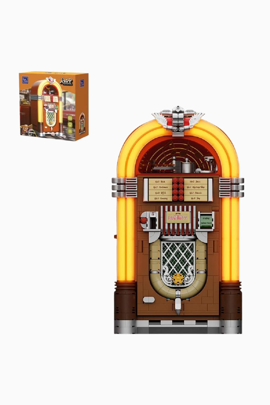 Retro Jukebox Yapım Seti Ses ve Madeni Para Mekanizmalı Koleksiyon Modeli
