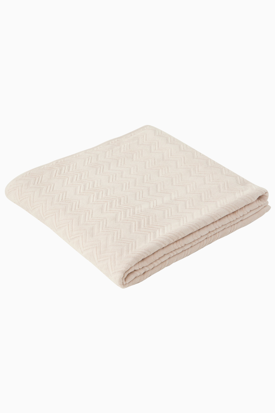 Zigzag Desenli %100 Pamuk Banyo Havlusu, Bej