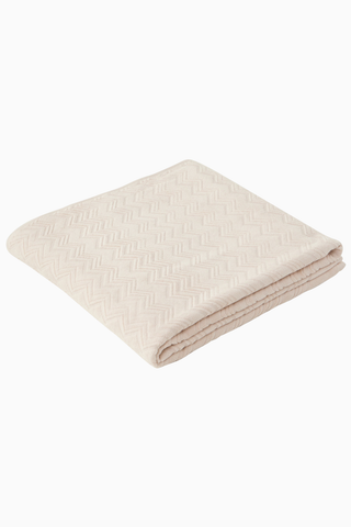 Zigzag Desenli %100 Pamuk Banyo Havlusu, Bej