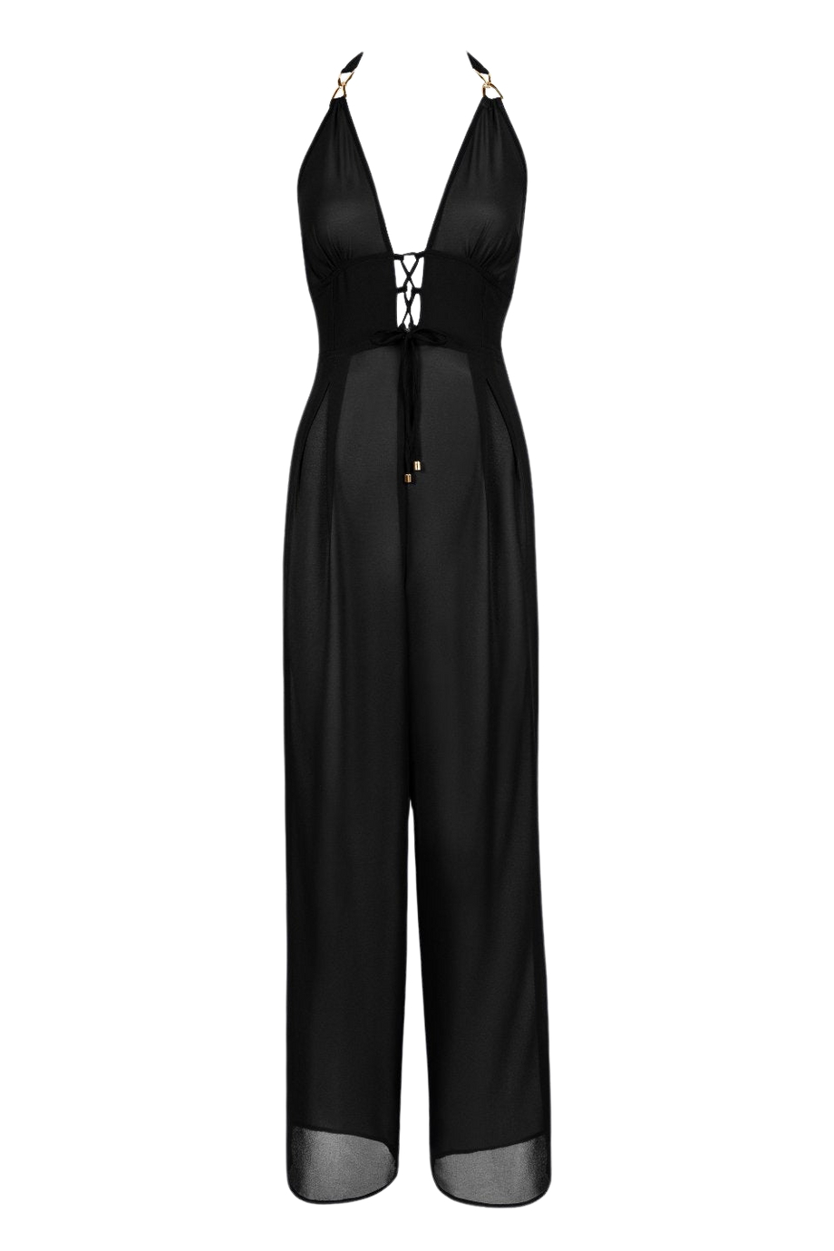 Beach Walk Tulum, Derin Dekolteli, Altın Detaylı, Şık Tasarım